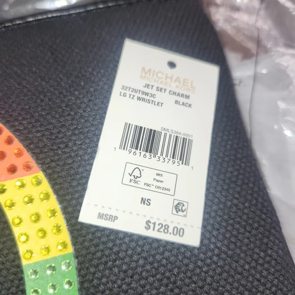 Michael Kors Black Wristlet with Rainbow Logo - Picture 7 of 7